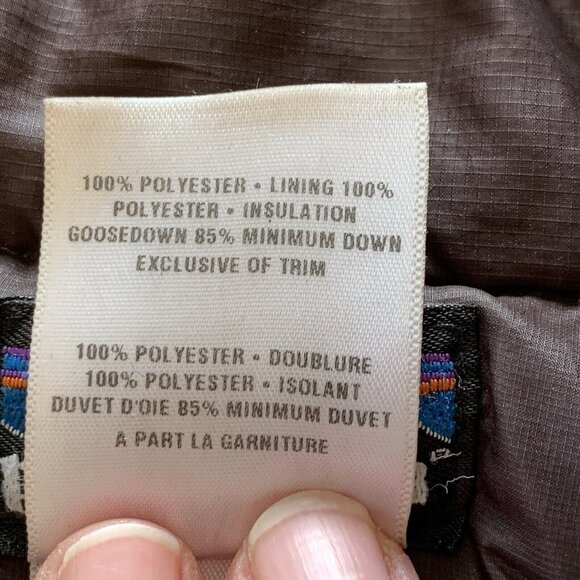 Patagonia Goose Down Womens XS Brown Full Zip Sweater Puffer Jacket Quilted FLAW - Picture 8 of 15